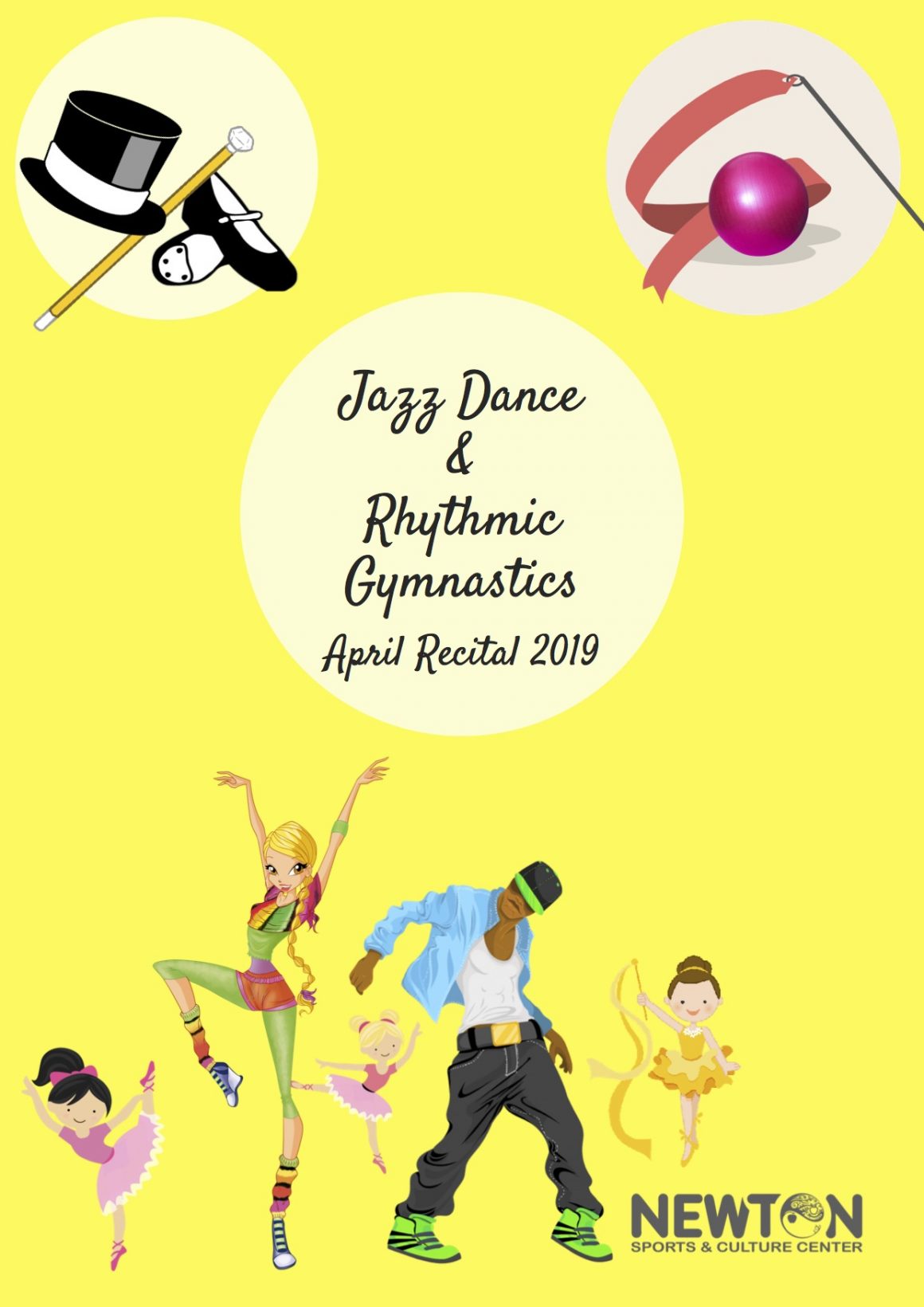 Πρόγραμμα παράστασης Jazz Dance & Rhythmic Gymnastics April 2019